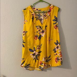 Yellow floral tank top